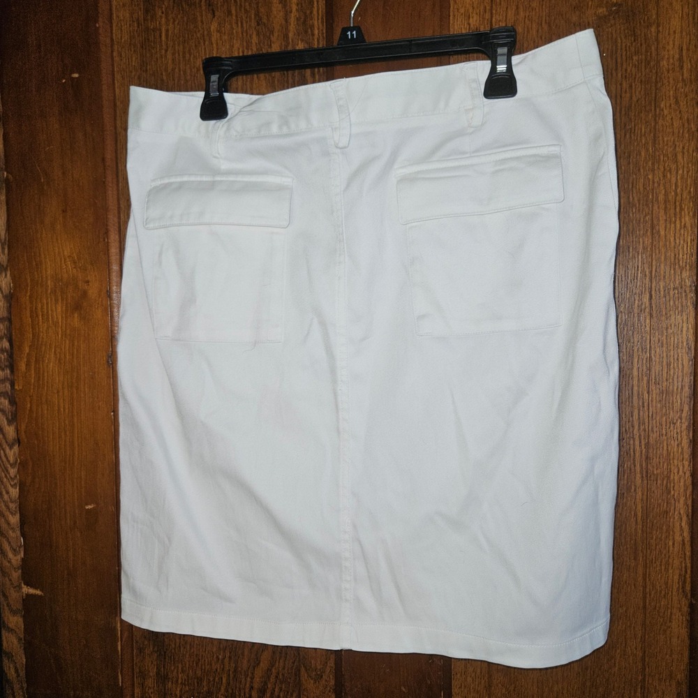 Mossimo White Utility Pencil‎ Skirt Size 14 Stretch Cotton Blend Zip Pockets 14